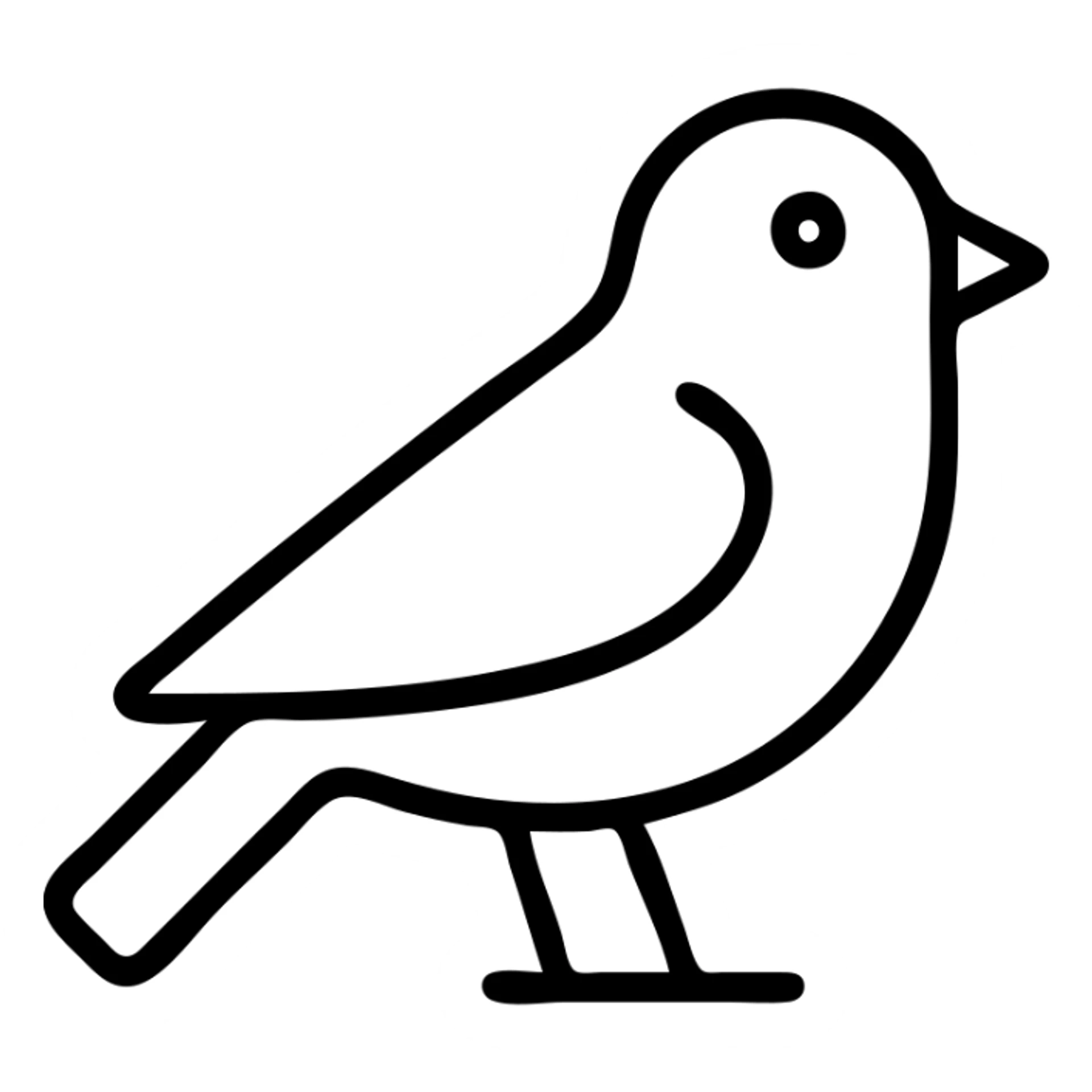 bird, outlined icon style, no fill, crisp black lines sticker