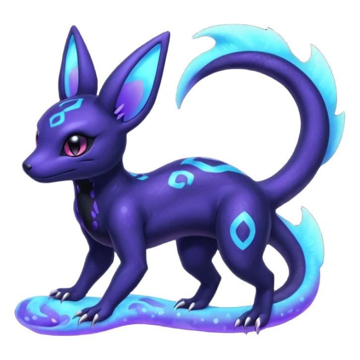 Nebulae Salandit-Umbreon-Fakémon-hybrid-creature (full body)  sticker