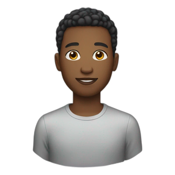 Young black man with oval face short hair sticker