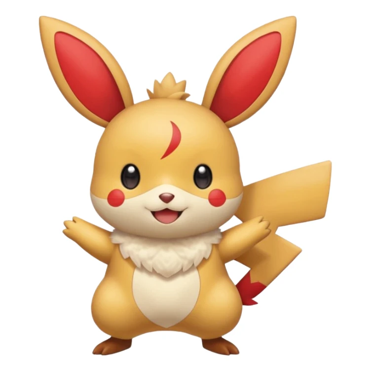 Plusle-Pichu-Victini-Buneary-fusion, full body sticker