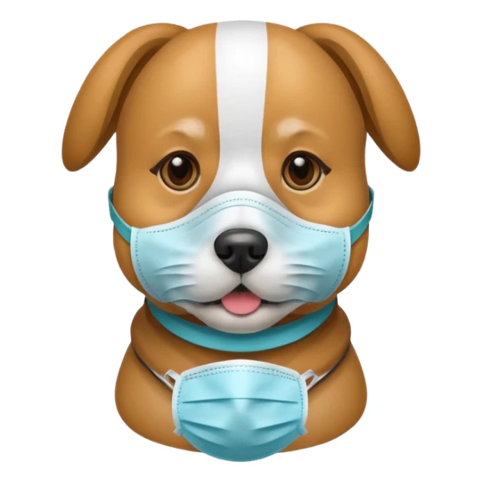 dog Wearing Medical Mask sticker