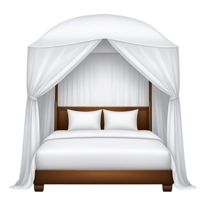 Luxury white canopy hotel bed with white duvet sticker