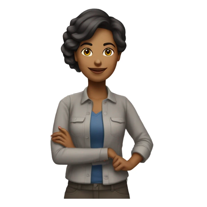 Mulher morena encarregada de obra sticker