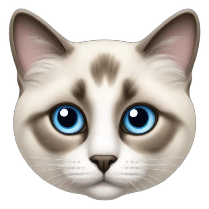 Apple icon Birman cat seat with bleu eyes sticker