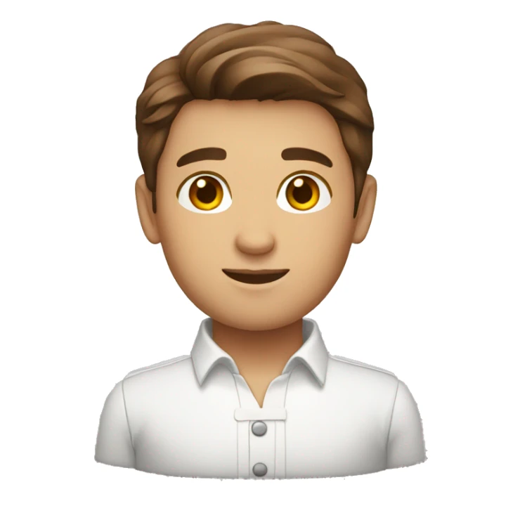 Waiter brown hair white shirt  sticker
