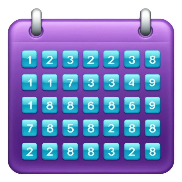 glitter purple and cian calendar sticker