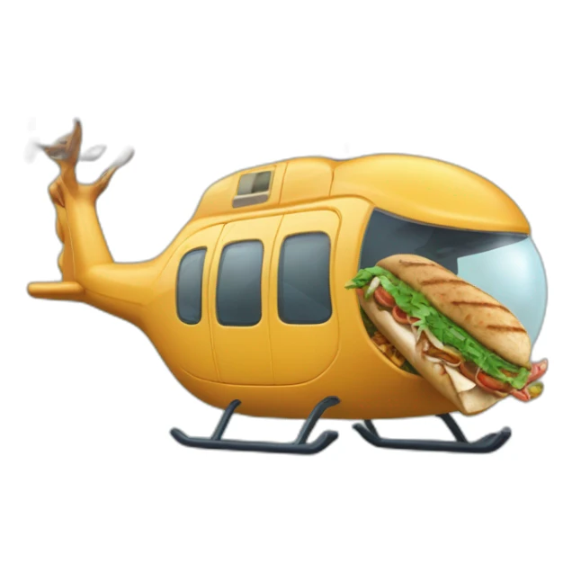 Un tableau d’un dinosaure qui mange un kebab dans un hélicoptère  sticker