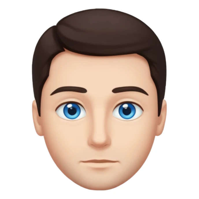 homme yeux bleu azur cheveux brun foncé sticker