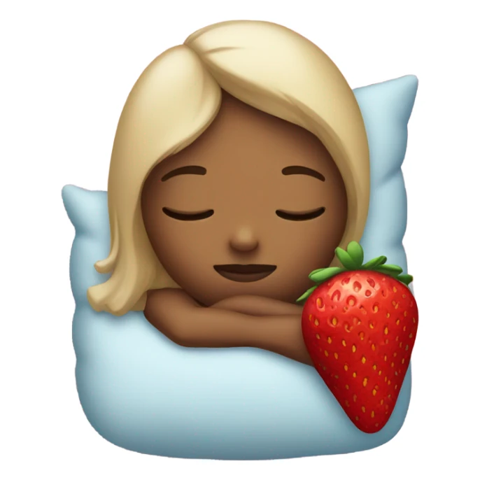 sleeping girl with strawberry pillow sticker