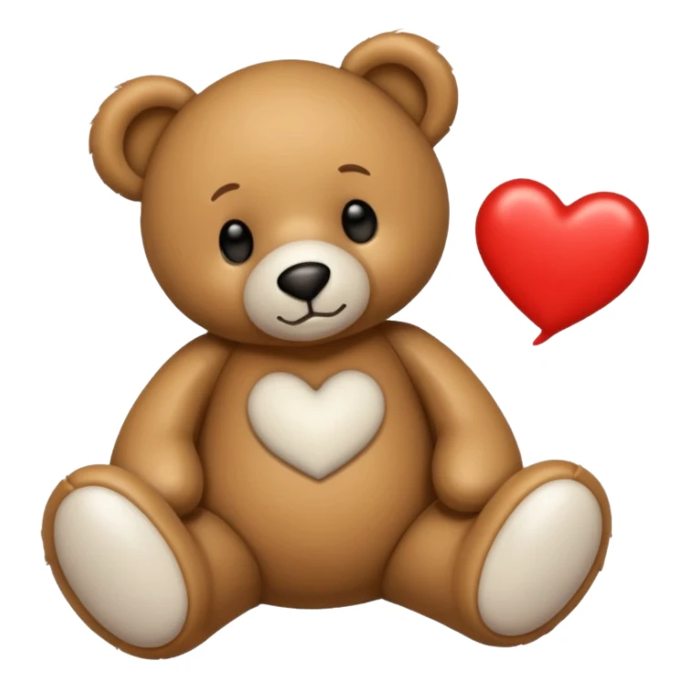 teddy bear with the words I love you written on it sticker