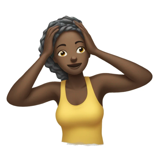 African woman washing her hair sticker