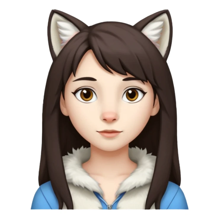 Femboy au cheveux marron foncé avec des oreilles de lynx blanc sticker