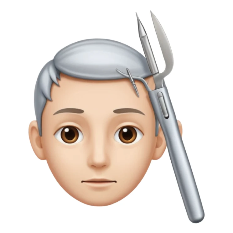 bisturi ao lado de uma orelha sticker