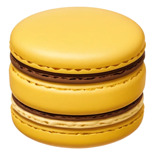a single of yellow macaron with brown cream



















 sticker
