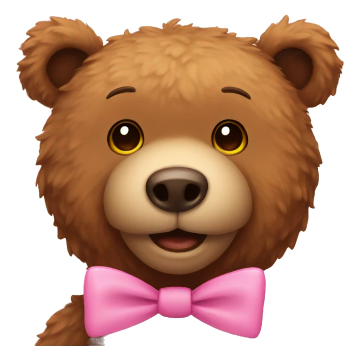a brown teddy bear with a pink bow around its neck sticker