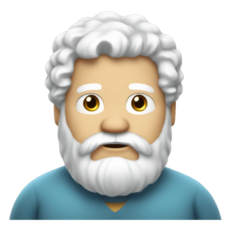 Obese, with white wavy hair and a white beard. sticker