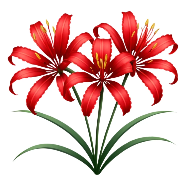 Lycoris Radiata red spider lily flower with two blooms sticker