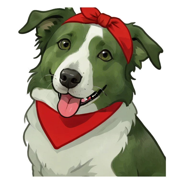 border collie with tounge out  sticker