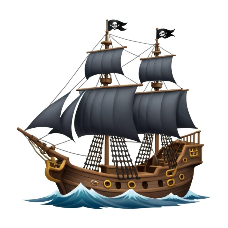 pirate sailing a ship in strome sea background sticker