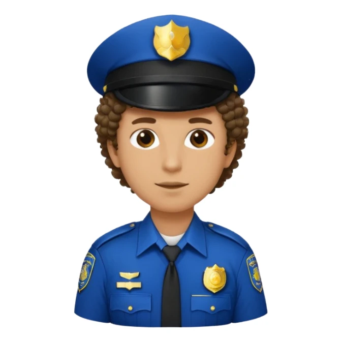 curley hair police sticker