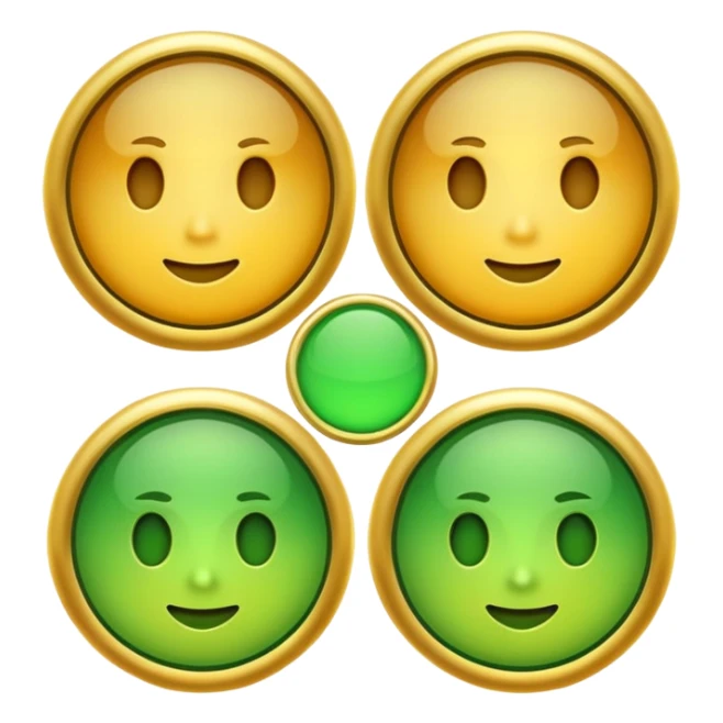 three with a curcle that unites them with golden and green colours sticker
