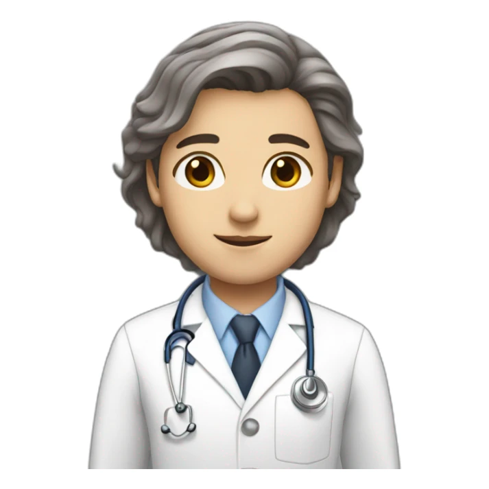 white skin brown hair brown eyes doctor sticker
