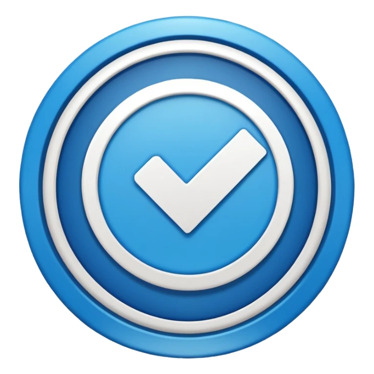 Instagram verification badge emoji in a blue outlined circular shape sticker