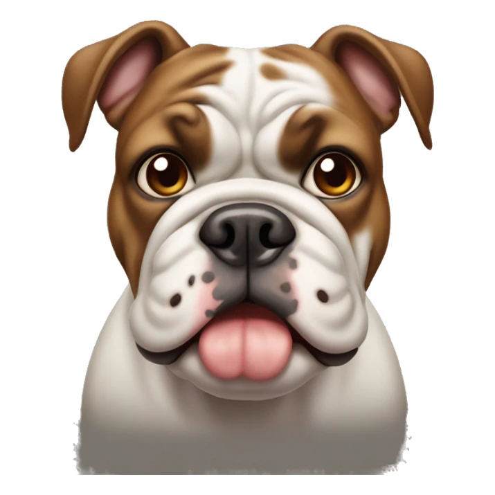 old tyme bulldog with half white half brown face and brown eyes sticker