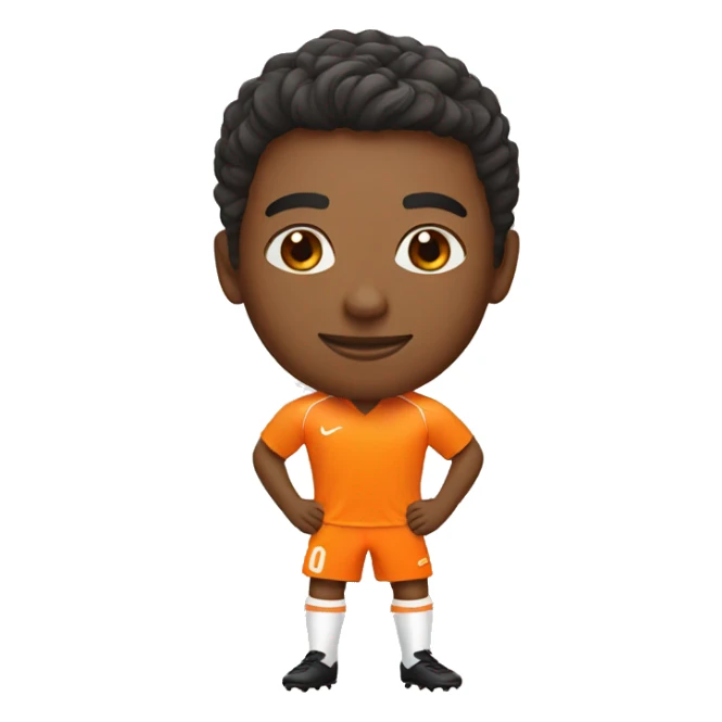 Soccer player in tangerine and orange kit sticker