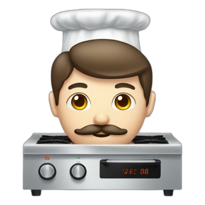 Cooker with moustaches and beard  sticker