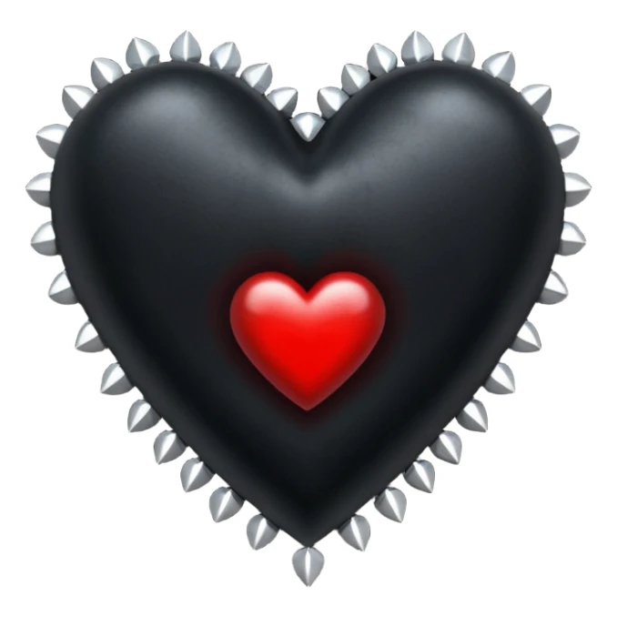 gothic heart with black velvet and silver studs sticker