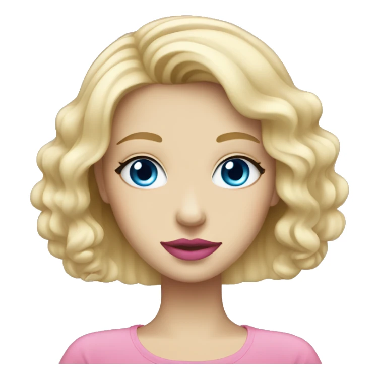 Pretty blonde haired blue eyed girl with pink lips sticker