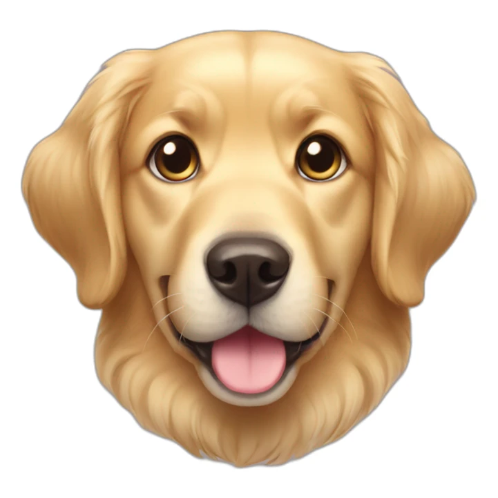 Golden retriever with kawaii eyes sticker