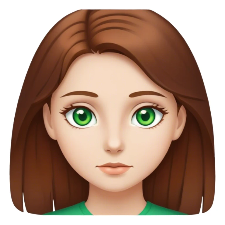 chica con ojos verdes y pelo castaño blanquita sticker
