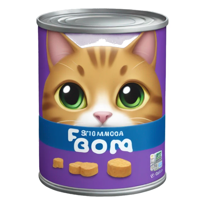Can of cat food sticker