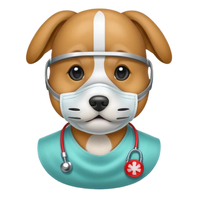 dog Wearing Medical Mask sticker