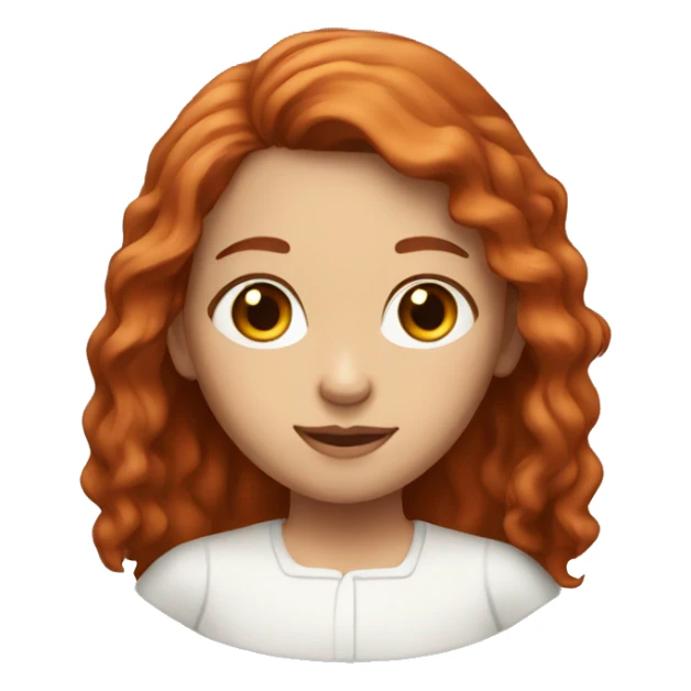 long red haired girl with brown eyes and oval face sticker