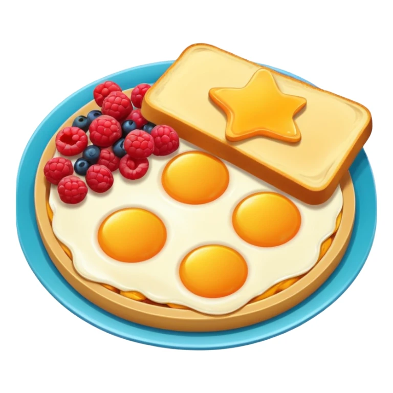 breakfast food, vibrant toon style sticker
