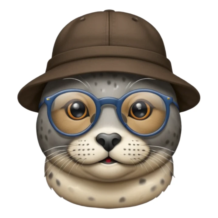 gözlük ve şapka takan fok sticker