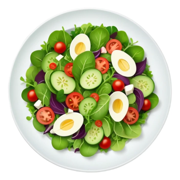 Top view of a salad on a plate. sticker