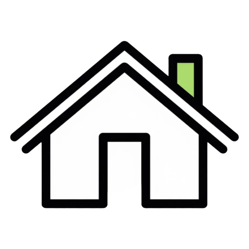 Home house with roof and door sticker