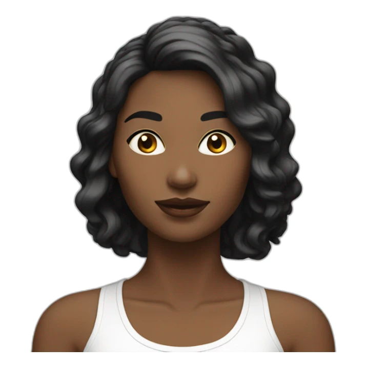 femme cheuveux court noir blanche sticker