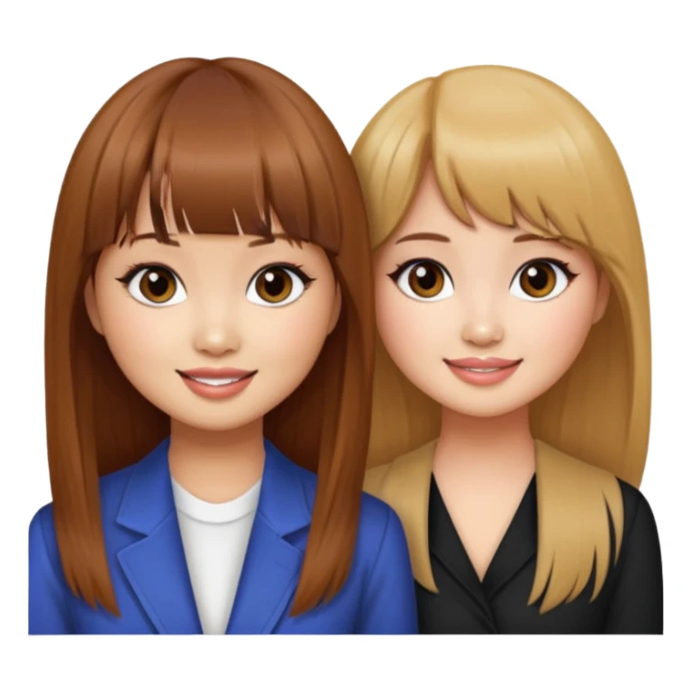 Brenda Song and Debby Ryan (straight bangs) smiling sticker