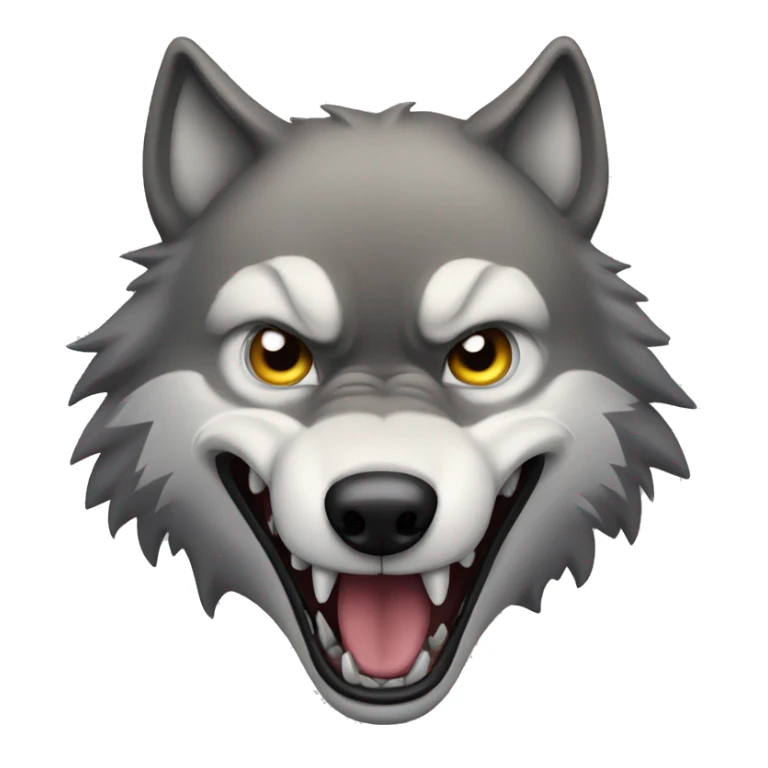 A wolf with his fangs showing sticker