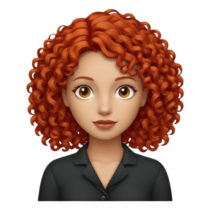 female curly red hair sticker