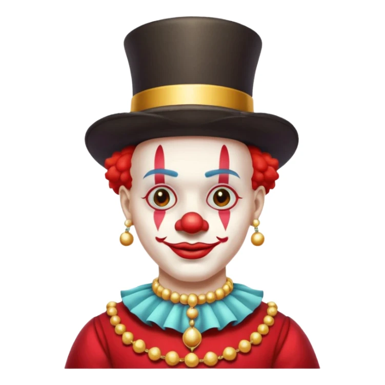 Clown with big top hat, shirt and necklace sticker