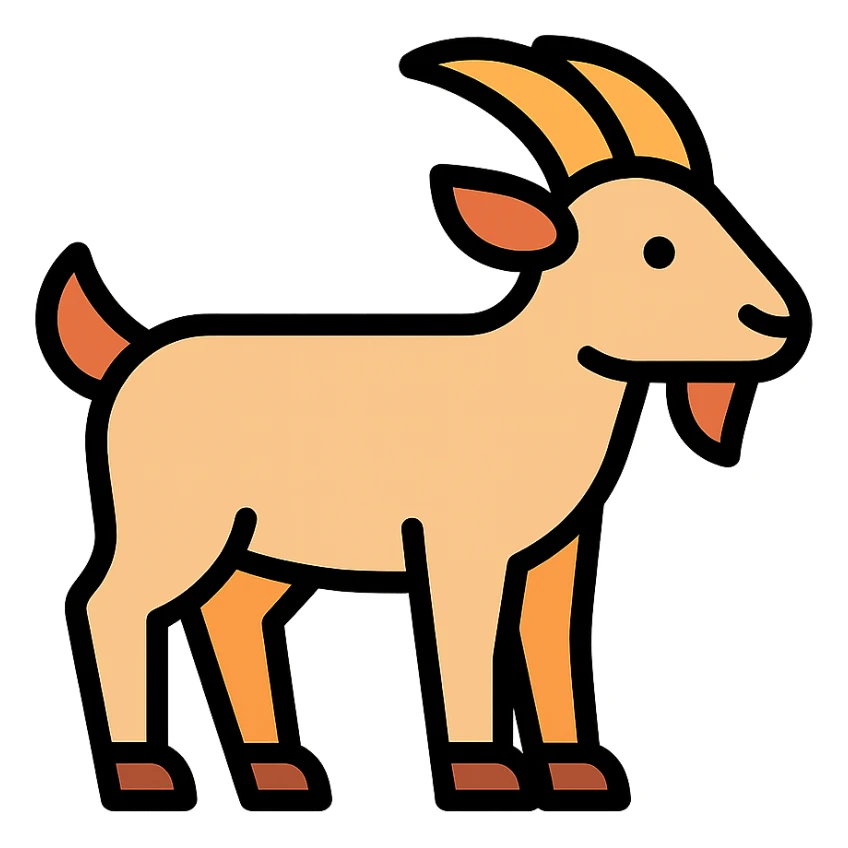 color outline icon of a goat sticker