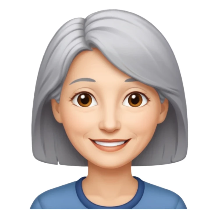 Femme 53 ans cheveux gris sticker