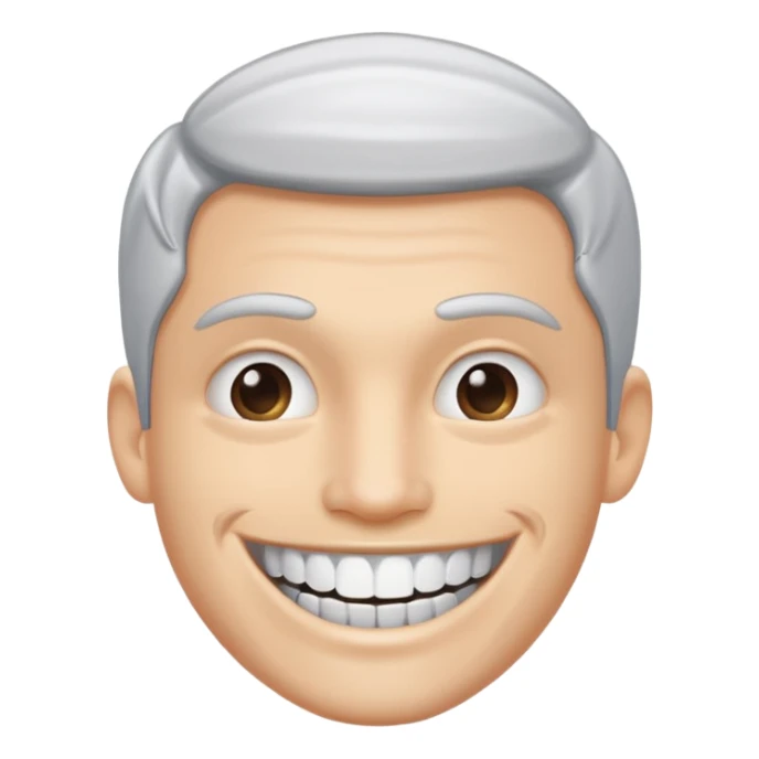 White guy with straight smile showing off 3 silver grillz sticker