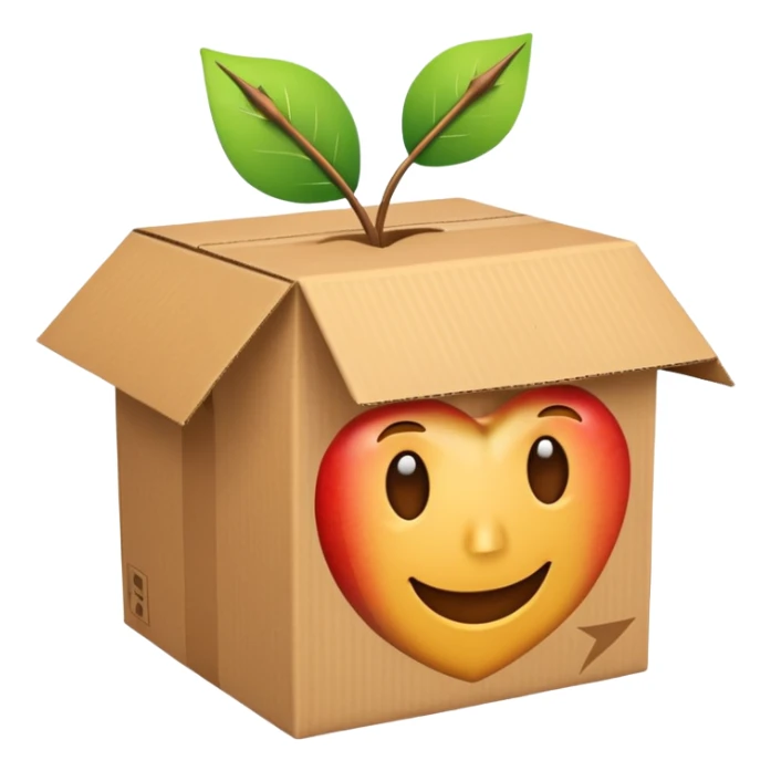 apple style emoji representing 'Shipping From', package with an arrow or delivery truck with a starting point sticker